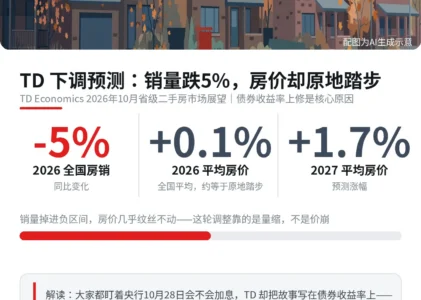 TD下调预测：销量跌5%，房价却原地踏步——固定利率涨，原因不在央行