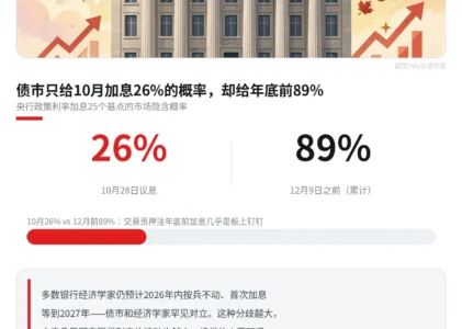 26% 对 89%：债市和经济学家罕见分歧，10月议息前夜看懂央行加息概率